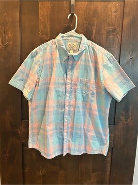 St. John's Bay Light Blue & Pink Plaid Short-Sleeve Button-Down Shirt - No Tuck